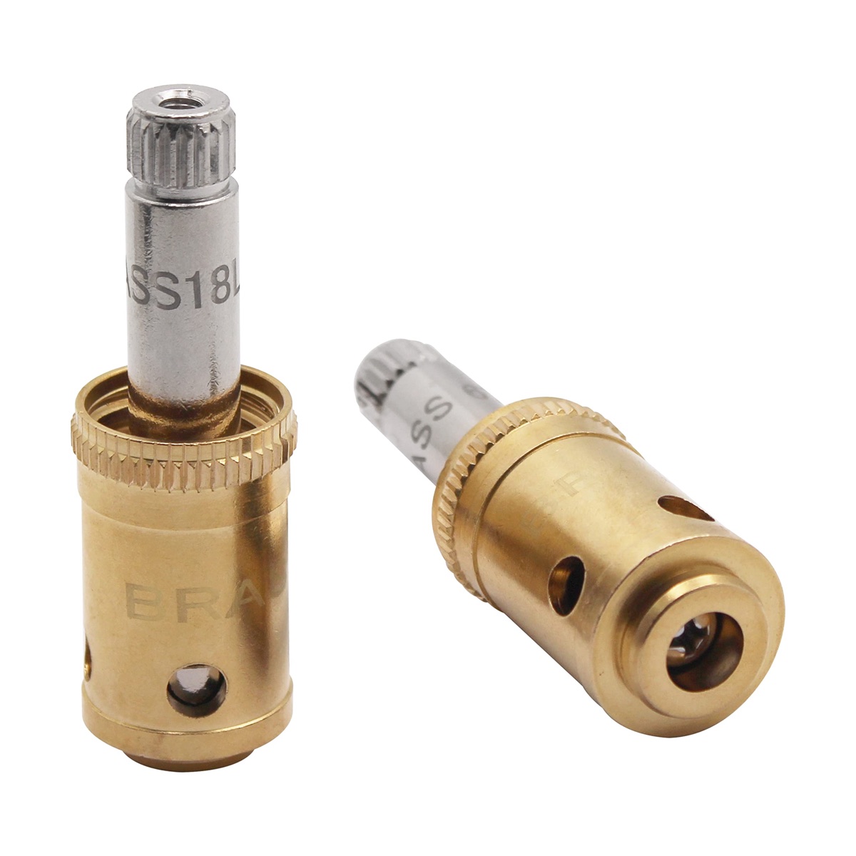 Brass faucet valve cartridge with ceramic disc core